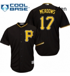 Mens Majestic Pittsburgh Pirates 17 Austin Meadows Replica Black Alternate Cool Base MLB Jersey 