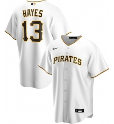 Men's Nike Pittsburgh Pirates #13 KeBryan Hayes White Stitched Baseball Jersey