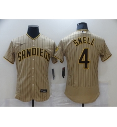 Men Nike San Diego Padres 4 SNELL Brown Authentic Alternate Player Jersey