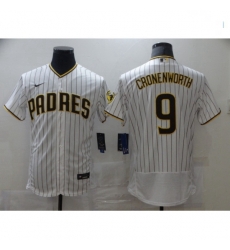 Men Nike San Diego Padres 9 Jake Cronenworth White Brown 2021 Road Player Jersey