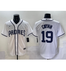 Men San Diego Padres 19 Tony Gwynn White Cool Base Stitched Baseball Jersey