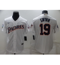 Men San Diego Padres 19 Tony Gwynn White Cool Base Stitched jersey