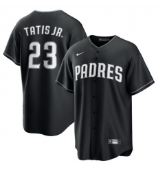 Men San Diego Padres 23 Fernando Tatis Jr  Black Lights Out Limited Stitched Baseball Jersey