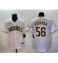 Men San Diego Padres 56 Jeremiah Estrada White Cool Base Stitched Baseball Jersey