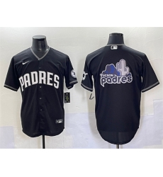 Men San Diego Padres Team Big Logo Black Stitched Baseball Jersey