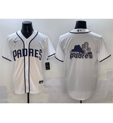 Men San Diego Padres Team Big Logo White Cool Base Stitched Baseball Jersey 001
