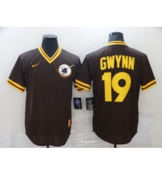 Men San Diego Padres Tony Gwynn 19 Brown MLB Jersey