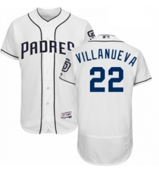 Mens Majestic San Diego Padres 22 Christian Villanueva White Home Flex Base Authentic Collection MLB Jersey