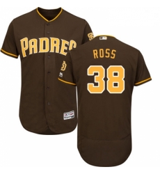 Mens Majestic San Diego Padres 38 Tyson Ross Brown Alternate Flex Base Authentic Collection MLB Jersey