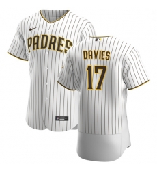 San Diego Padres 17 Zach Davies Men Nike White Brown Home 2020 Authentic Player Jersey