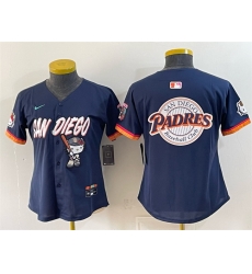 Women San Diego Padres X Hello Kitty Team Big Logo Obsidian 2026 City Connect Stadium Stitched Baseball Jersey Run Small 