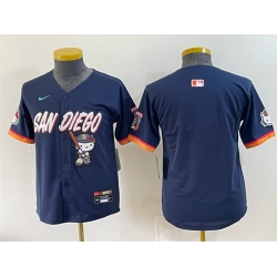 Youth San Diego Padres X Hello Kitty Blank Obsidian 2026 City Connect Stadium Stitched Baseball Jersey