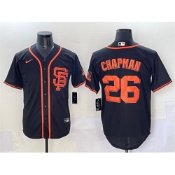 Men San Francisco Giants 26 Matt Chapman Black Cool Base Stitched Baseball Jersey
