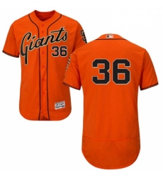 Mens Majestic San Francisco Giants 36 Gaylord Perry Orange Alternate Flex Base Authentic Collection MLB Jersey