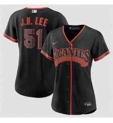 Women San Francisco Giants 51 Jung Hoo Lee Black 2026 Alternate Stitched Baseball Jersey Women San Francisco Giants 51 Jung Hoo Lee Black 2026 Alternate Stitched Baseball Jersey