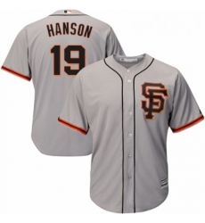 Youth Majestic San Francisco Giants 19 Alen Hanson Replica Grey Road 2 Cool Base MLB Jersey Youth Majestic San Francisco Giants 19 Alen Hanson Replica Grey Road 2 Cool Base MLB Jersey