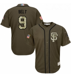 Youth Majestic San Francisco Giants 9 Brandon Belt Replica Green Salute to Service MLB Jersey Youth Majestic San Francisco Giants 9 Brandon Belt Replica Green Salute to Service MLB Jersey
