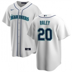 Men Seattle Mariners 20 Luke Raley White Cool Base Stitched Jersey