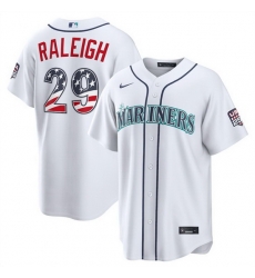Men Seattle Mariners  29 Big Dumper White USA 250 Fourth of July Home Stitched Baseball Jersey