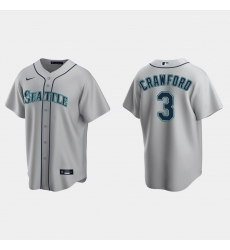 Men Seattle Mariners 3 J P  Crawford Grey Cool Base Stitched Jersey