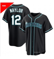 Men's #12 Josh Naylor Seattle Mariners Black Replica Fashion Out Jersey Men's #12 Josh Naylor Seattle Mariners Black Replica Fashion Out Jersey