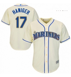 Mens Majestic Seattle Mariners 17 Mitch Haniger Replica Cream Alternate Cool Base MLB Jersey 