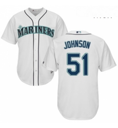 Mens Majestic Seattle Mariners 51 Randy Johnson Replica White Home Cool Base MLB Jersey