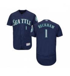 Mens Seattle Mariners 1 Tim Beckham Navy Blue Alternate Flex Base Authentic Collection Baseball Jersey