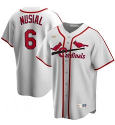 Men St  Louis St.Louis Cardinals 6 Stan Musial Nike Home Cooperstown Collection Player MLB Jersey White