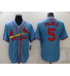 Men's St Louis Cardinals #5 Albert Pujols Light Blue Stitched MLB Cool Base Nike Jersey