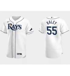 Men Tampa Bay Rays 55 Luke Raley White Flex Base Stitched Jersey