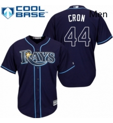 Mens Majestic Tampa Bay Rays 44 C J Cron Replica Navy Blue Alternate Cool Base MLB Jersey 