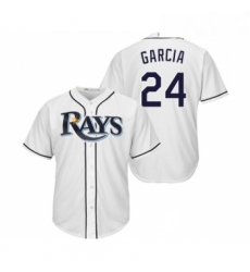 Youth Tampa Bay Rays 24 Avisail Garcia Replica White Home Cool Base Baseball Jersey 