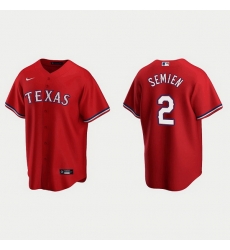 Men Texas Rangers 2 Marcus Semien Red Cool Base Stitched Baseball jersey