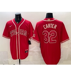 Men Texas Rangers 32 Evan Carter Red 2026 City Connect Stadium Stitched Baseball Jersey Men Texas Rangers 32 Evan Carter Red 2026 City Connect Stadium Stitched Baseball Jersey