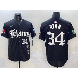Men Texas Rangers 34 Nolan Ryan Black Mexico 2025 Vapor Premier Limited Stitched Baseball Jersey