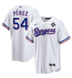 Men Texas Rangers 54 Mart EDn P E9rez White 2023 World Series Stitched Baseball Jersey