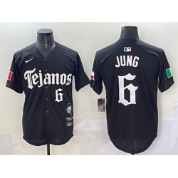 Men Texas Rangers 6 Josh Jung Black Mexico 2025 Vapor Premier Limited Stitched Baseball Jersey