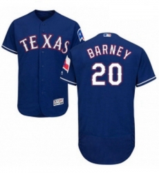 Mens Majestic Texas Rangers 20 Darwin Barney Royal Blue Alternate Flex Base Authentic Collection MLB Jersey