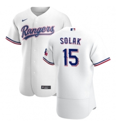 Texas Rangers 15 Nick Solak Men Nike White Home 2020 Authentic Player MLB Jersey