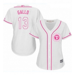 Womens Majestic Texas Rangers 13 Joey Gallo Authentic White Fashion Cool Base MLB Jersey