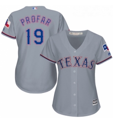 Womens Majestic Texas Rangers 19 Jurickson Profar Authentic Grey Road Cool Base MLB Jersey