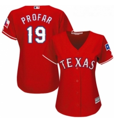 Womens Majestic Texas Rangers 19 Jurickson Profar Authentic Red Alternate Cool Base MLB Jersey