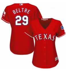 Womens Majestic Texas Rangers 29 Adrian Beltre Authentic Red Alternate Cool Base MLB Jersey