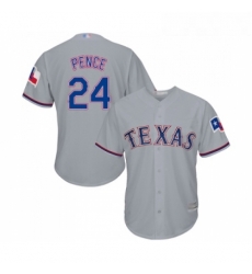 Youth Texas Rangers 24 Hunter Pence Replica Grey Road Cool Base Baseball Jersey 