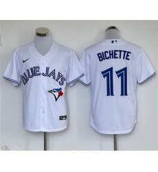 Men Toronto Blue Jays 11 Bo Bichette White Cool Base Stitched Baseball Jersey