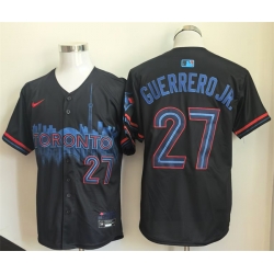 Men Toronto Blue Jays 27 Vladimir Guerrero Jr  Navy 2024 City Connect Limited Stitched Baseball Jersey
