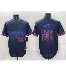 Men Toronto Blue Jays 30 Alejandro Kirk Navy 2024 City Connect Limited Stitched Baseball Jersey