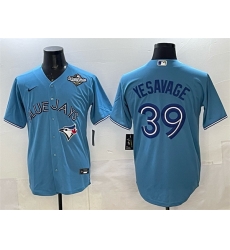 Men Toronto Blue Jays 39 Trey Yesavage Blue 2025 World Series Home Cool Base Stitched Baseball Jersey