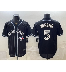 Men Toronto Blue Jays  5 Daulton Varsho 2026 Fashion Replica Black Out Stitched Baseball Jersey